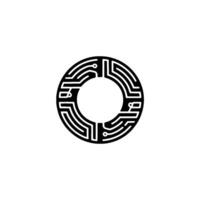 Circuit Maze Minimalist Digital , Abstract Loop vector
