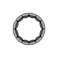 Minimalist Bead Bracelet, Circular Emblem, Elegant vector
