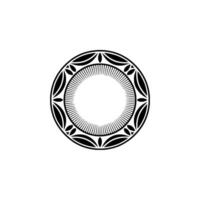 Geometric Ornament, Circular Emblem, Vintage vector