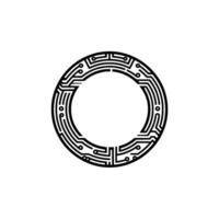 Circuit Ring Minimalist Tech Emblem vector