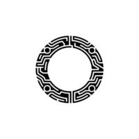 Intricate Circular Emblem, Geometric , Minimalist vector