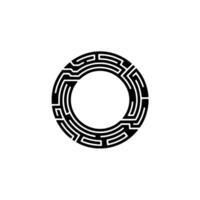 Intricate Circular Maze, Minimalist, Circle vector
