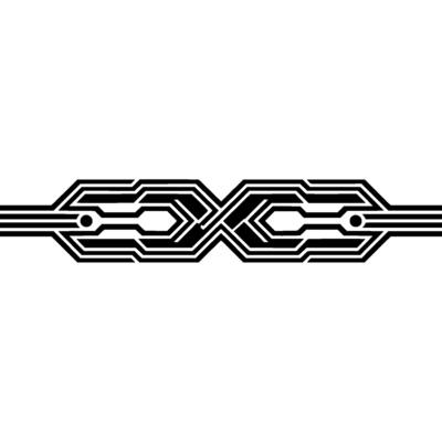 Geometric X Border, Art Deco Style, Modern Element
