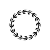Minimalist Leaf Wreath, Elegant Border, Circular vector