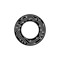 Circuitry Circle Minimalist Tech, Circuit vector