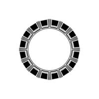 Geometric Portal, Minimalist Circle, Retro-Futuristic vector