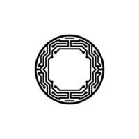 Circuitry Circle Minimalist Tech Emblem, Technology vector