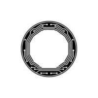 Circuit Frame Minimalist Tech Border vector