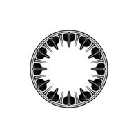 Stylized Floral Circle Emblem, Art Deco Inspired vector