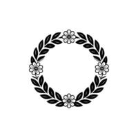 Elegant Floral Wreath, Minimalist , Vintage Style vector