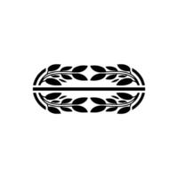 Elegant Laurel Branch Divider, Minimalist, Wreath vector