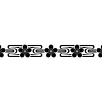 Geometric Floral Border, Retro , Minimalist Pattern vector