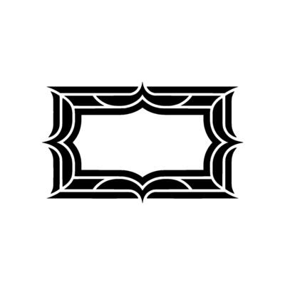 Geometric Frame, Minimalist , Black White, Abstract Ornamentation