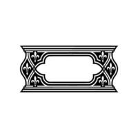 Ornate Fleur-de-Lis Frame, Vintage Element vector