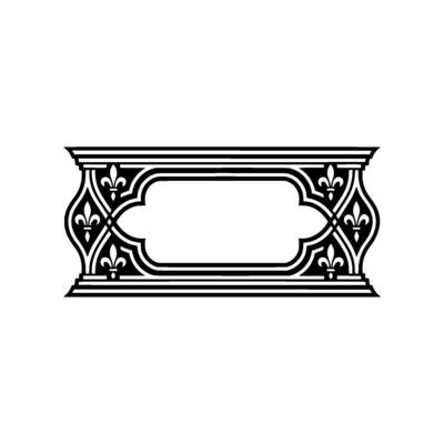 Ornate Fleur-de-Lis Frame, Vintage Element