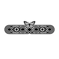 Elegant Butterfly Border, Vintage Element vector