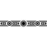 Stylized Sun Border, Ancient Motif, Decorative Element vector
