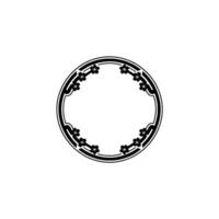 Elegant Japanese Blossom Circle Frame, Minimalist vector