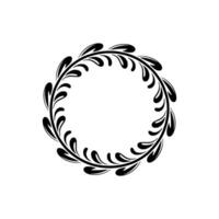 Elegant Botanical Wreath, Minimalist , Circular Frame vector