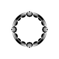 Elegant Circular Ornament, Stylized Black White vector