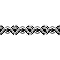 Stylized Sunflower Border, Geometric Floral vector