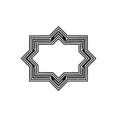 Geometric Star Frame, Minimalist , Abstract Outline