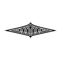 Geometric Deco Arrowhead Emblem, Vintage Style vector