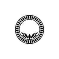 Minimalist Circular Emblem with Floral Detail Modern vector
