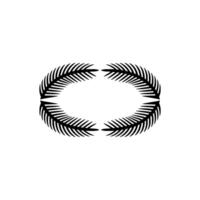 Minimalist Fern Circle, Elegant Border, Serene vector