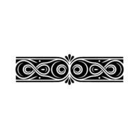 Elegant Vintage Scroll Border, Black White vector