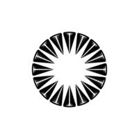 Geometric Spike Emblem, Minimalist Circular vector