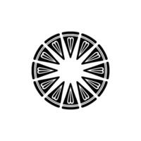 Geometric Heart Mandala, Minimalist , Circular Symmetry vector