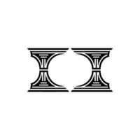 Geometric Pillars, Minimalist Symmetry, Abstract, Monochrome vector