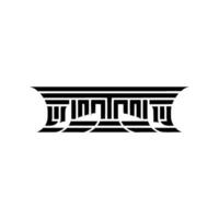 Geometric Temple Silhouette, Modern Minimalism vector