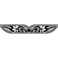 Stylized Floral Border, Mori , Black and White vector