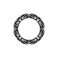 Tribal Circle Frame, Intricate Black, Ornament vector