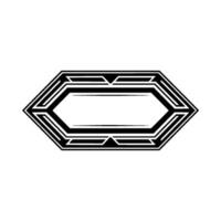 Geometric Hexagon Frame, Art Deco Style, Minimalist vector
