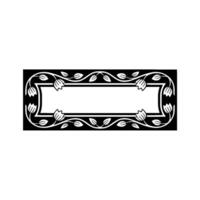 Elegant Botanical Frame, Vintage Style, Black White vector