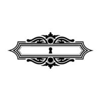 Elegant Keyhole Ornament, Vintage Element vector