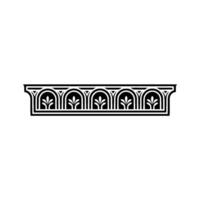 Ornate Floral Archway Border, Vintage Element vector