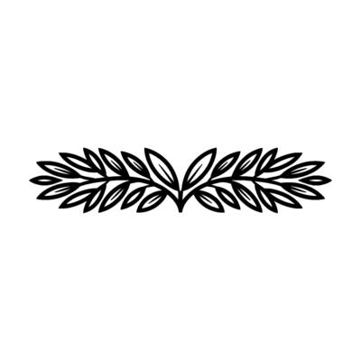 Stylized Laurel Wreath, Minimalist , Elegant Border