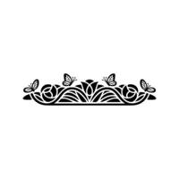 Elegant Butterfly Border, Vintage Floral vector