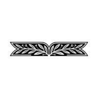 Elegant Black White Botanical Border Element vector