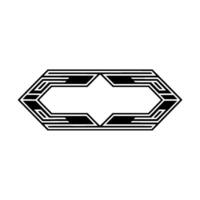 Geometric Hexagon Emblem, Art Deco Style vector