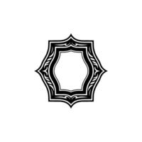 Elegant Hexagonal Frame, Vintage Ornamentation, Minimalist vector