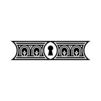 Art Deco Keyhole Border Vintage Security Elegance vector