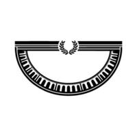 Geometric Laurel Crest Vintage Element vector