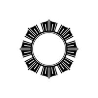 Geometric Sun Frame, Art Deco Style, Circle vector