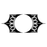 Geometric Moon Emblem, Minimalist , Shadowed Outline vector
