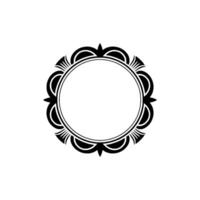 Intricate Black Floral Frame, Elegant Border vector
